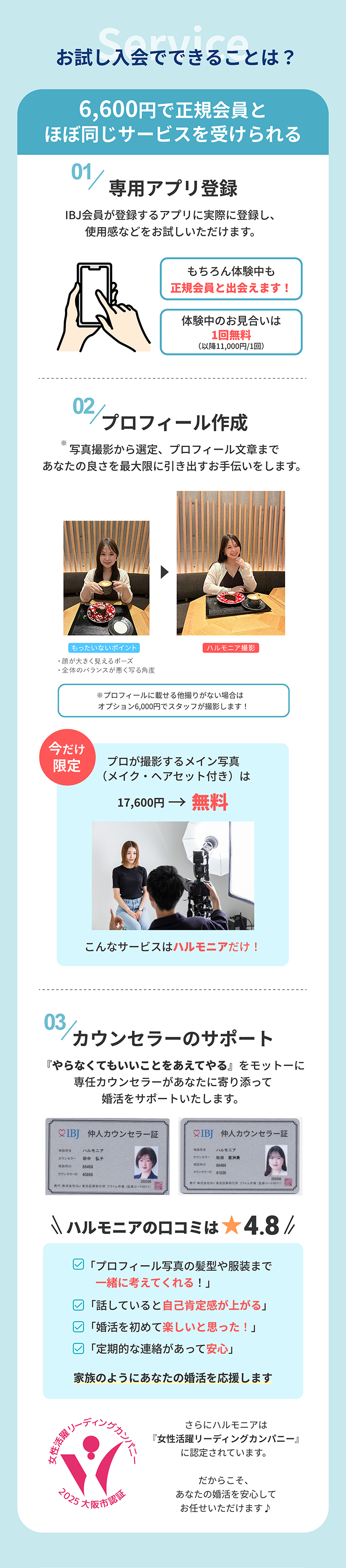 お試し入会でできることは？①6600円で正規会員と同じサービスを受けられる